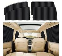 Universal Fit Magnetic Car Side Window Privacy Sunshade, Magnetic Track Blinds Curtains, Universal for Auto Sleeping Camping (black)