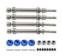 Universal Fit Metal Front Rear Drive Shaft Driveshaft Compatible With 1/10 4x4 2WD Stampede Hoss 4x4 2WD RC Car Upgrade Parts Aftermarket(4pcs Silver)