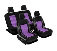 Universal Fit Ultra Modern Quilted Leatherette Seat Covers Full Set - Purple