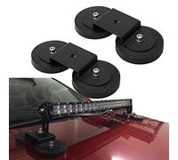 Universal-fit Ultra Strong Power Magnet Mounting Base/Magnetic Mount Holder for LED Offroad Light/Work Light Bar on Roof/Hood of Trucks & SUVs, w/ Rubber Pad to Prevent Scratches, 2 PACK