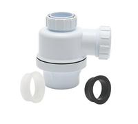 Universal Fixed Height Bottle Trap White 40MM, BSP, Plastic Construction, 32 or 40mm Universal Inlet, 32 or 40mm Universal Outlet, 1 in Pack