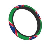 Universal Flag of Namibia Print Car Steering Wheel Cover â€“ Breathable & Sweat-Absorbent for Sedans, SUVs, Trucks