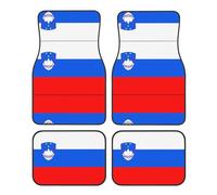 Universal Flag of Slovenia Print Car Floor Mat Four-Piece Set - Rubber Automotive Accessories for SUV Sedan Van Truck