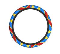 Universal Flag of the Congo Print Steering Wheel Cover â€“ Neoprene Car Steering Wheel Cover for Auto, SUV, Trucks & ATV