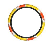 Universal Flag of the Kingdom of Bhutan Print Car Steering Wheel Cover – Breathable & Sweat-Absorbent for Sedans, SUVs, Trucks