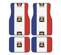 Universal Flag of Veliky Novgorod Print Car Floor Mat Four-Piece Set - Rubber Automotive Accessories for SUV Sedan Van Truck