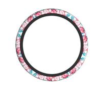 Universal Flamingo bird Green Plant Leaf Print Steering Wheel Cover â€“ Breathable Car Steering Wheel Cover for Cars, Trucks, SUVs, and ATVs