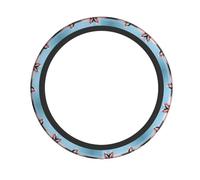 Universal flamingos on the beach Print Steering Wheel Cover – Breathable Car Steering Wheel Cover for Cars, Trucks, SUVs, and ATVs