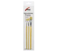 Universal Flat Brush Bristles Made of Strong Light Pig Bristles Flat School Paint Brush, 3 Brushes in Sizes 4, 8 and 12