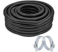 SPARES2GO Universal Flexible Corrugated Hose Pipe Tube for Boat Bilge Pump (25mm x 5M + 2 x Clamp Clips)