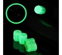 Universal Fluorescent Tire Valve Caps,Glow-in-The-Dark Car Tire Valve Cap,Bicycle Stem Covers,Waterproof Luminous Car Tire Valve Cap,NoTool-Required Accessories for Safe Night Driving (Green, 12 Pcs)