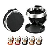 Universal Foldable Car Cup Holder with Hook, Door Clip Vehicle Drink Rack | Space-Saving Automotive Storage Organizer for Large Bottles, Coffee Cups, Tumblers, Multifunctional Leather Design