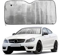 Universal Foldable Silver Car Windshield UV Visor Cover Front Rear Window Shade to Block UVR Keeping Your Vehicle Cooler (Silver, 130 x 60cm)
