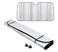 Universal Folding Foil Sun Shade, Car Van Windscreen for Front or Rear, Car Windscreen Cover with Secure Suction Cups,Durable UV & Heat Blocker, Snow Ice Frost Dust Blocks Sun (140 * 70 cm)