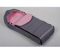 UNIVERSAL FOOTMUFF FIT BUGGY PUSHCHAIR STROLLER PRAM COSY TOES FLEECE LINING (pink/grey)