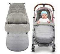 Universal Footmuff for Stroller, Afenau Pram Footmuff with Double Zipper, Windproof Warm Foot muff for Buggy Universal, Waterproof Pushchair Footmuff, Soft Grey Footmuff for Strollers Buggy Car Seat