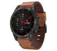 Universal For Garmin EPIX Gen 2 22mm Leather Steel Buckle Watch Band Brown