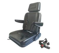 Universal Forklift Seat, Fold Down Tractor Seat Black with Adjustable Angle Back Armrest and Stabilization Belt, for Tractor, Excavator Skid Loader(32x28cm/13x11in)