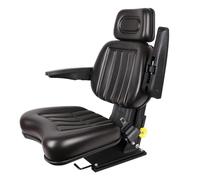 Universal Forklift Seat, Tractor Seat with Adjustable Backrest & Automatic Retractable Seat Belt and Armrests and Headrest, for Excavator, Dozer, Loaders