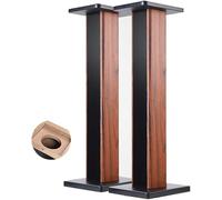 Universal Freestanding Speaker Stands - Pair of Wooden Tripod HIFI Racks Sand-Filled Shock Absorbing Design Strong Sound Support 24x28x80cm Ideal for Home Audio Systems