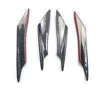 Universal Front Bumper Lip Rubber Fin Splitter Body Spoiler Canards Car Tuning Canard Decor 4pcs Spoiler Wing(Carbon Look)