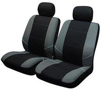 Sakura Merton Black/Grey Front Seat and Headrest Covers SS3633 - To Fit Most Cars, Elasticated Hems, Side Airbag Compatible, Machine Washable