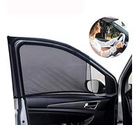 Universal FRONT Car Window SunShade - 2 Pack Breathable Mesh Side Window Shade Sunshade UV Protection for Driver Family Pet on Front seat, Car Curtain See rearview mirror Fit for Most(95%) of Cars