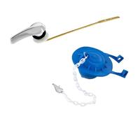 Universal Front Mount Toilet Handle Replacement Kit, Toilet Handle Lever Flush Replacement with Flapper Chains for Bathroom Toilet Tank