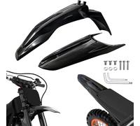 Universal Front & Rear Fender Mud Guards Set, Compatible with Select Electric Dirt Bikes Including Tuttio Soleil 01, Black Replacement Off-Road Motorcycle Fenders (Black)