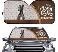 Universal Front Windshield Sun Shade Greyhound Dog Kisses Fix Everything Foldable Sun Shade Block Uv Rays Car Window Covers For Suv,Summer,Truck M