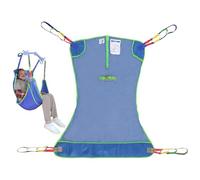 Universal Full Body Hoist Sling for Patient Lift - Mesh Transfer Sling for Shower, Large Bariatric Hoist Sling for Elderly & Disabled, 500lbs Weight Capacity(L-Blue)