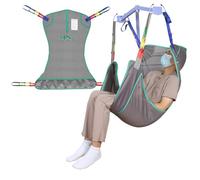 Universal Full Body Hoist Sling for Patient Lift - Mesh Transfer Sling for Shower, Large Bariatric Hoist Sling for Elderly & Disabled, 500lbs Weight Capacity (L-Gray)