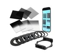 Universal Full Gradual ND2 4 8 Filter Set + 9 Pcs Ring Adapter, 49mm 52mm 55mm 58mm 62mm 67mm 72mm 77mm 82mm For Cokin P Series