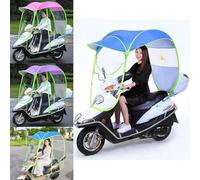 Universal Fully Enclosed Electric Scooter Rain Cover-with Reflective Strips, Removable Side Curtains and Double-Layer Umbrella Cloth|Dry with One Swing, Sun Protection and Rain Protection,Purple