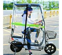 Universal Fully Enclosed Rain Canopy Cover for Electric Cycling Bike, Transparent Curtain with Sunshade and Rearview Mirror, Mobility Scooter Sunshade Rain Cover