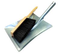 Universal Galvanized Dustpan and Brush Set - Heavy Duty, Rust-Resistant, Multipurpose Cleaning Tools for Home, Garage, Boiler Room, Ideal for Collecting Ash, Trash, Sawdust, Debris, Waste