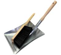 Universal Galvanized Long Handled Dustpan and Brush Set - Heavy Duty, Rust-Resistant, Multipurpose Cleaning Tools for Home, Garage, Boiler Room, Ideal for Collecting Ash, Trash, Sawdust, Debris, Waste