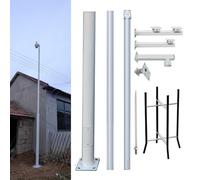 Universal Galvanized Steel Surveillance Camera Pole with Adjustable Height, Ideal for Backyard and Highway Monitoring
