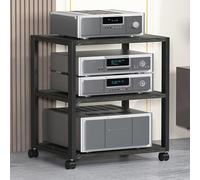 Universal Game Console Stand with Wheels Compact Hi-Fi Cabinet Corner Entertainment Rack for Gaming and DVD Space-Saving Design (50x)