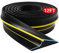 Universal Garage Door Bottom Seal Strip,Weatherproof Rubber DIY Weather Stripping Replacement, 12FT Length, Black