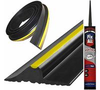 Universal Garage Door Seal Strip with Strong Adhesive - DIY Rubber Weather Excluder - Weatherproof Garage Door Bottom Threshold Seal Strip - 8FT + 1 x Prestige Adhesive