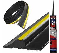 Universal Garage Door Seal Strip with Strong Adhesive - DIY Rubber Garage Door Weather Seal Excluder - Weatherproof Garage Door Bottom Threshold Seal Strip - 3FT + 1 x Prestige Adhesive