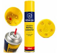 Universal Gas Refill Canister 300ml with Precision Filling Nozzle for Compatible Refillable Devices Portable Multipurpose - Compact for Lighters, Torches, and Camping Stoves & Household Use Item