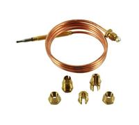 Universal Gas Thermocouple Kit, 23.6inch/600mm, Thermocouple with Nuts, Fireplace Replacement Kit, Adaptors, Sensor for Gas Stove, Fireplace, Heater [Energy Class A+++]