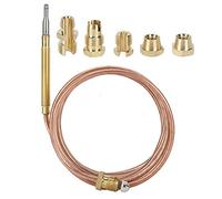 Universal Gas Thermocouple Kit 600mm Thermocouple Sensor Replacement Induction Heater Adaptors with 5 Nuts Fireplace Heater for Gas Fireplace Furnace