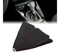 Universal Gear Stick Cover,PU Leather Gear Shift Boot Cover,Manual & Automatic Gear Knob Dust Cover,Gearbox Gear Shift Knob Black with Red Stitch,Car Gear Stick Shift Cover Gearshift Accessories