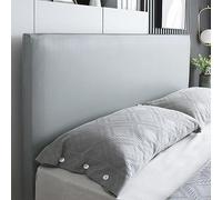Universal Gray Faux Leather Headboard Cover for Double/Single Bed Elastic Protect for Headboard 190-210cm - Slish Bed Accessory & Easy to Clean
