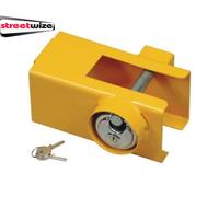 Streetwize Guardian Trailer Hitch Lock SWTT125 - Heavy Duty Anti-Theft Coupling Lock for 50mm Pressed Steel Hitches, Recessed Lock Guard, High Visibility, 2 Keys
