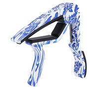 Universal Guitar Capo Premium Plastic Acoustic Folk Guitar Tuning Clamp Clip Musical Instrument Accessories for Ukulele Guitar (Blue White Porcelain Color)