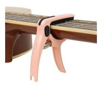 Universal Guitar Capo Three-In-One Multifunctional Metal CAPO Pick Card Slot String Starter Classic Accessories Lightweight Capo(Pink)